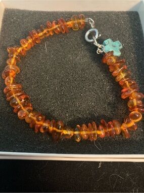 Amber and turquoise bracelet